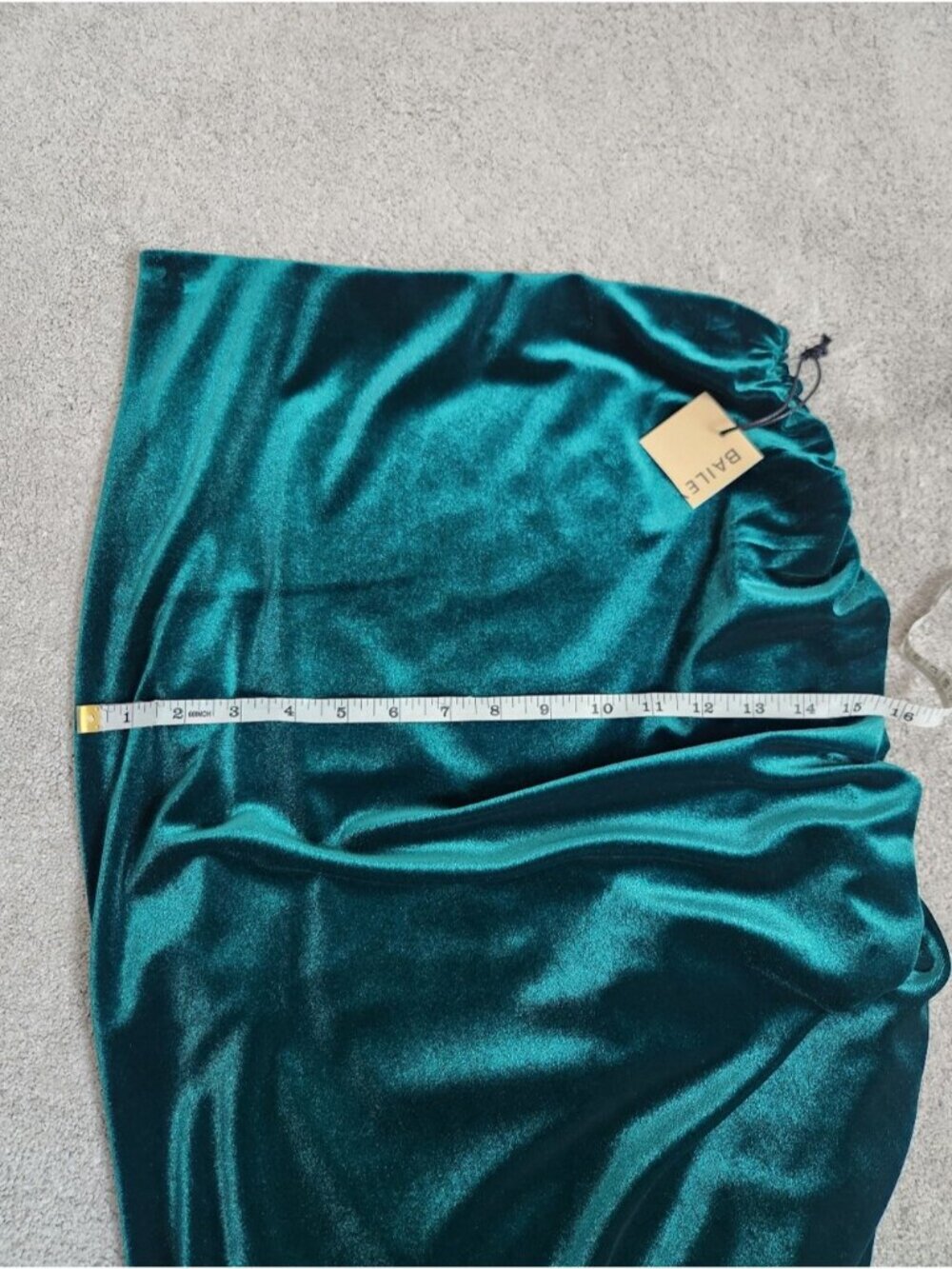New Revolve Bailey 44 Green Velvet Ruched Skirt Size Small Stretchy Fairy - Picture 7 of 14